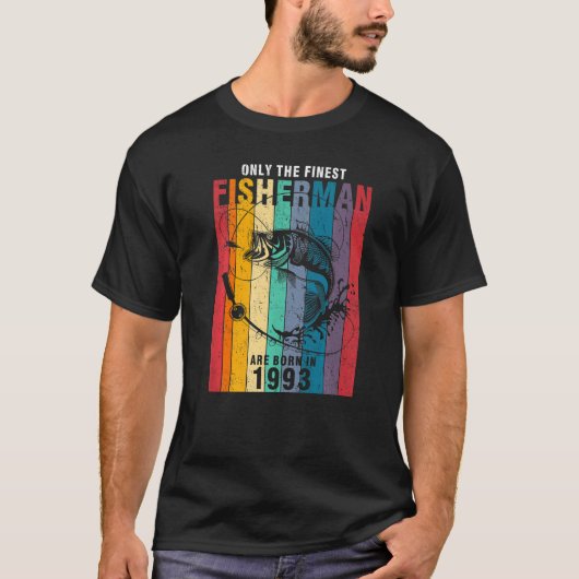 魚釣り1993 29誕生日96歳の漁師 Tシャツ (正面)