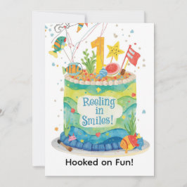 魚釣り1st誕生日招待状リトルアングラーズ 招待状