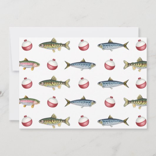 魚釣り1th誕生日フォト招待状 招待状 (裏面)