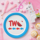 魚釣り2歳の誕生日 ペーパープレート (パーティー)