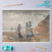 魚釣り3人の女の子（ノーサンバーランド・ティネマスにて） 薄葉紙 (クラフト)