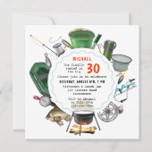 魚釣り30thバースデーフィッシャーマンアウトドアキャンプ 招待状 (正面)