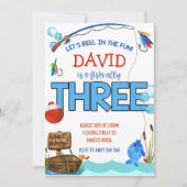 魚釣り3rd誕生日ボーイパーティーO-fish-ally 招待状 (正面)