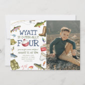 魚釣り4thバースデーフォト招待状 招待状 (正面)