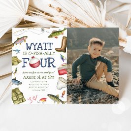 魚釣り4thバースデーフォト招待状 招待状