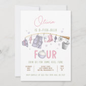 魚釣り4th誕生日O-Fish-Allyフォー誕生日 招待状 (正面)