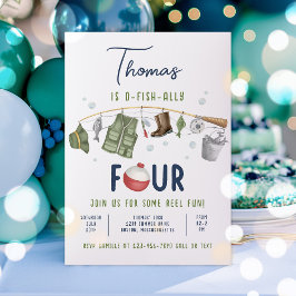 魚釣り4th誕生日O-Fish-Allyフォー誕生日 招待状