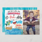 魚釣り4th誕生日O-Fish-Ally 4写真 招待状 (正面/裏面)