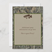 魚釣り50番目の誕生日招待状と迷彩柄 招待状 (裏面)