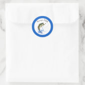 魚釣り50誕生日 ラウンドシール (バッグ)