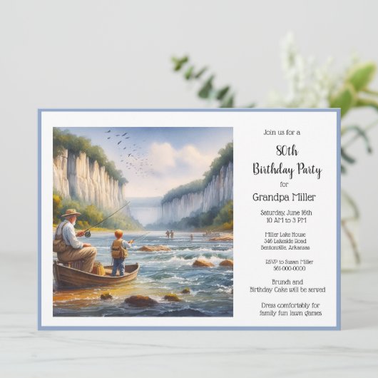 魚釣り50誕生日 招待状 (スタンド正面)