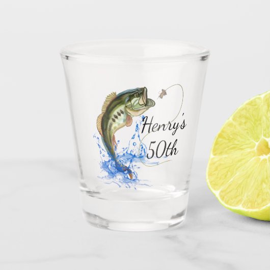 魚釣り50th誕生日パーティー ショットグラス (正面)