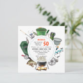 魚釣り50th誕生日フィッシャーマンアウトドアキャンプ 招待状 (スタンド正面)