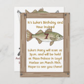 魚釣り7歳誕生パーティーボーイズ招待状 招待状 (正面/裏面)