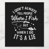 魚釣り-おもしろい魚釣り ワインラベル (シングルラベル)