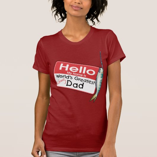 魚釣り、こんにちは私の名前 Tシャツ (正面)