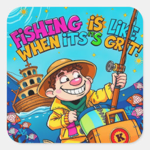 魚釣り・アドベンチャーの砂を受け入れる! スクエアシール