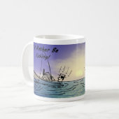 魚釣り コーヒーマグカップ (正面左)