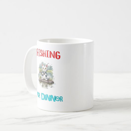 「魚釣り」 コーヒーマグカップ (正面左)