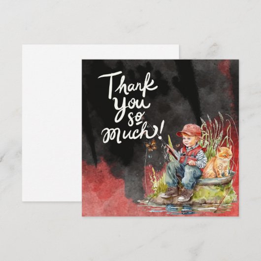 魚釣り サンキューカード (正面/裏面)