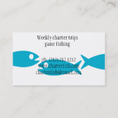 魚釣り、シーフードまたは海のテーマの名刺 名刺 (裏面)