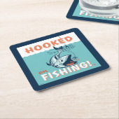 魚釣り スクエアペーパーコースター (アングル)
