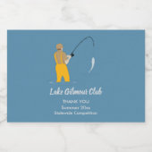 魚釣り スパークリングワインラベル (シングルラベル)