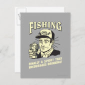 魚釣り:スポーツは酒を勧める ポストカード (正面/裏面)