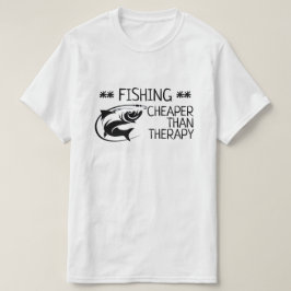 「魚釣り:セラピーより安い」Tシャツ Tシャツ