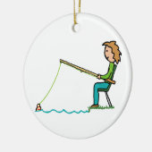 魚釣り セラミックオーナメント (左)