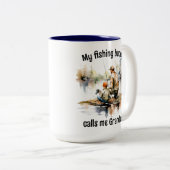 魚釣り ツートーンマグカップ (正面右)