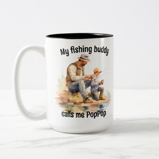 魚釣り ツートーンマグカップ (左)
