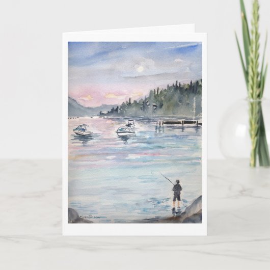 魚釣り!ハッピー・ファザーズ・デイ・カード カード (正面)