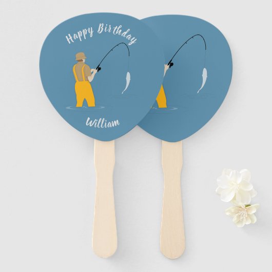 魚釣り ハンドファン (正面&裏面)