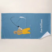 魚釣り ビーチタオル (正面)