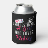 魚釣り・フィッシュを愛する少女を決して過小評価しない 缶クーラー (缶正面)