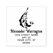 魚釣り：フック名の魚差出人住所 セルフインキングスタンプ (デザイン)