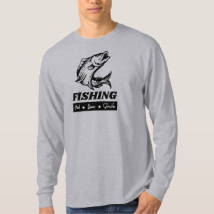魚釣り、フック、ライン、スマイル Tシャツ