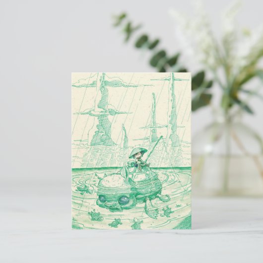 魚釣り ポストカード (スタンド正面)