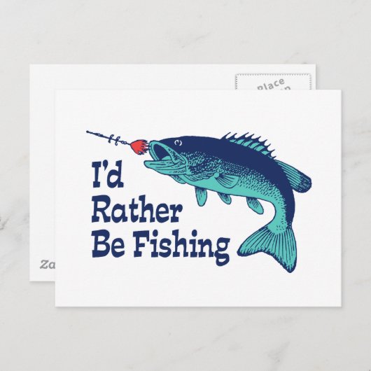 魚釣り ポストカード (正面/裏面)