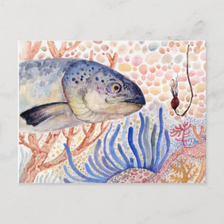魚釣り ポストカード
