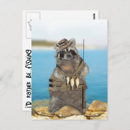 魚釣り ポストカード (正面/裏面)