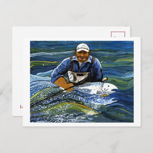 魚釣り ポストカード (正面/裏面)