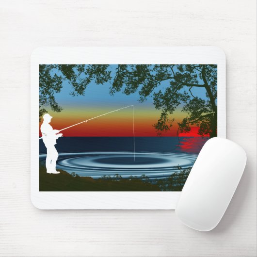 魚釣り マウスパッド (マウス)