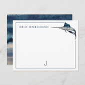 魚釣り·マニパーソナライズされたア·ノート·カ男性へード ノートカード (正面/裏面)