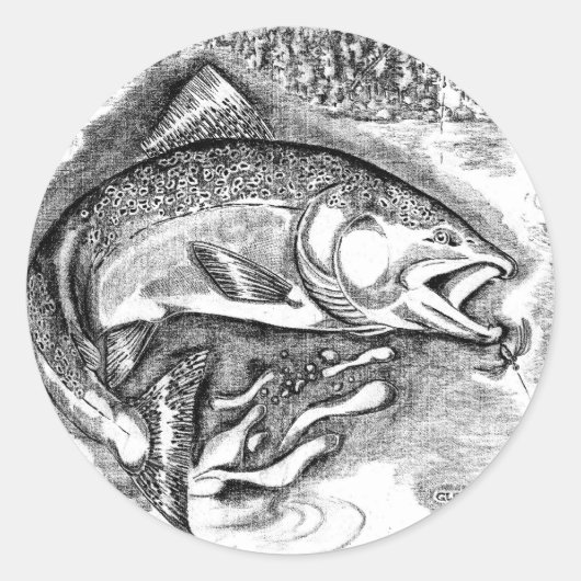 魚釣り ラウンドシール (正面)