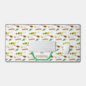 魚釣り・ルアーの「魚釣りになりたい」と語る デスクマット (キーボード&マウス)