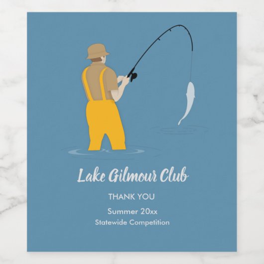 魚釣り ワインラベル (シングルラベル)