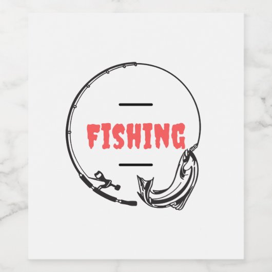 魚釣り ワインラベル (シングルラベル)