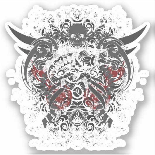 魚釣り – 入れ墨と魚釣り シール (正面)